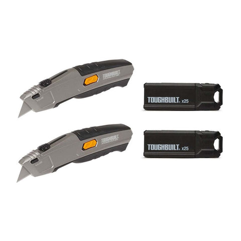 Toughbuilt 2-pack Autoloading Utility Knives + 50 BladesSupplied in CDU of 12pcs TB-H4S52-20-12 Main Image