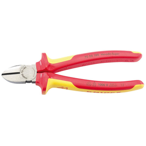 Draper Knipex 70 08 180UKSBE VDE Fully Insulated Diagonal Side Cutters, 180mm Main Image