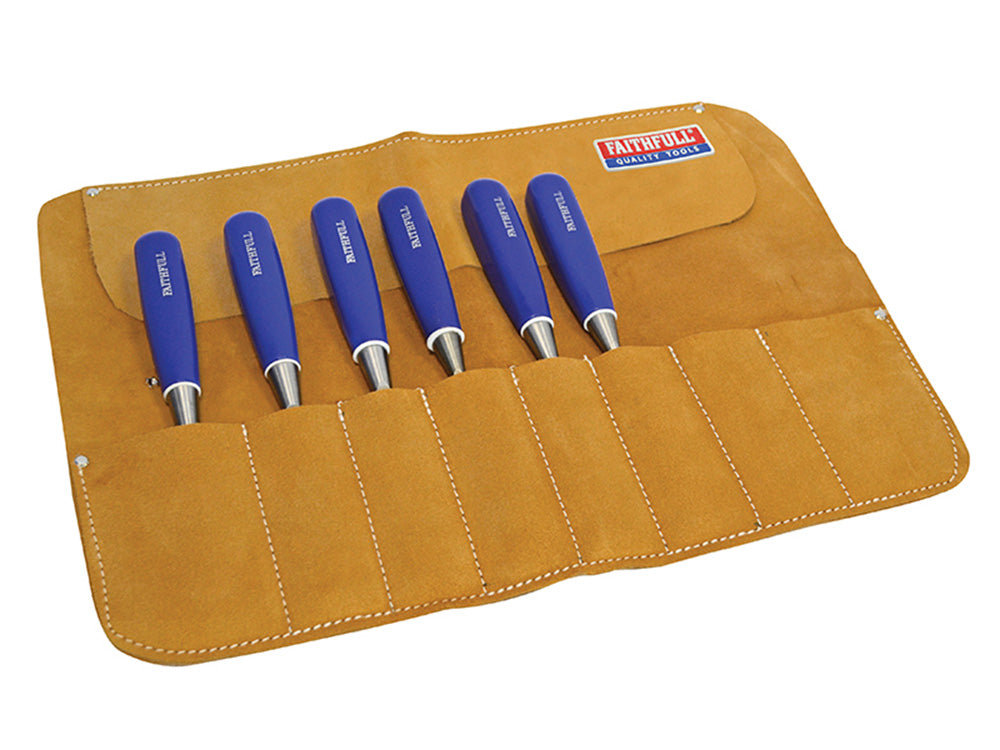 Faithfull 8 Pocket Leather Chisel Roll- Main Image