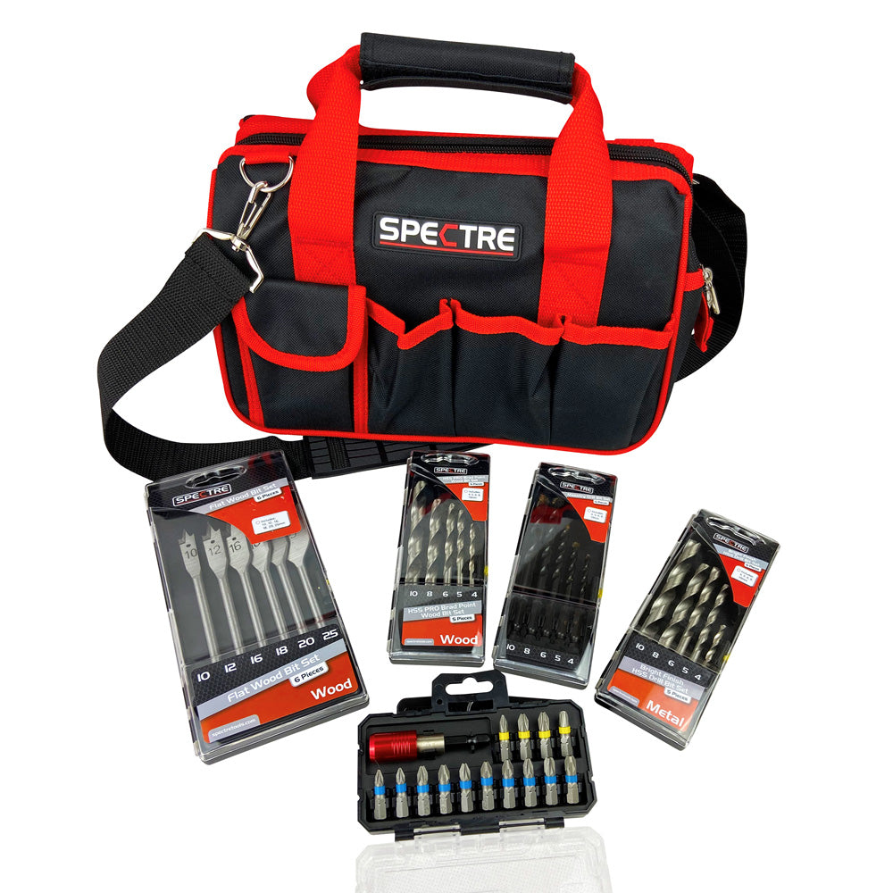 Spectre 37pc Wood, Metal, Masonry Drill and Screwdriver Kit in Canvas Bag Main Image