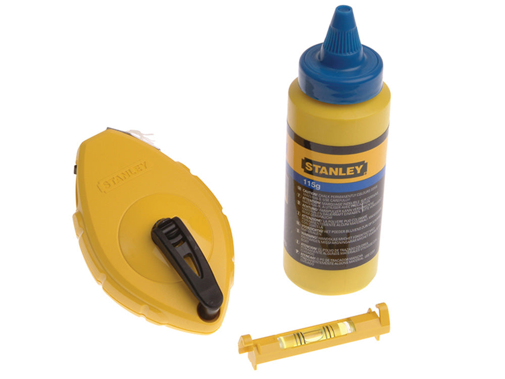 STANLEY Chalk Line 30m, Blue Chalk & Level-0-47-443 Main Image