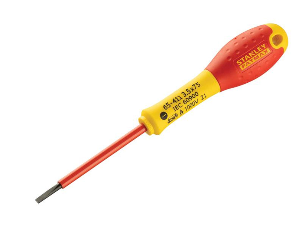 STANLEY FatMax VDE Insulated Screwdriver Parallel Tip 3.5 x 75mm-0-65-411 Main Image