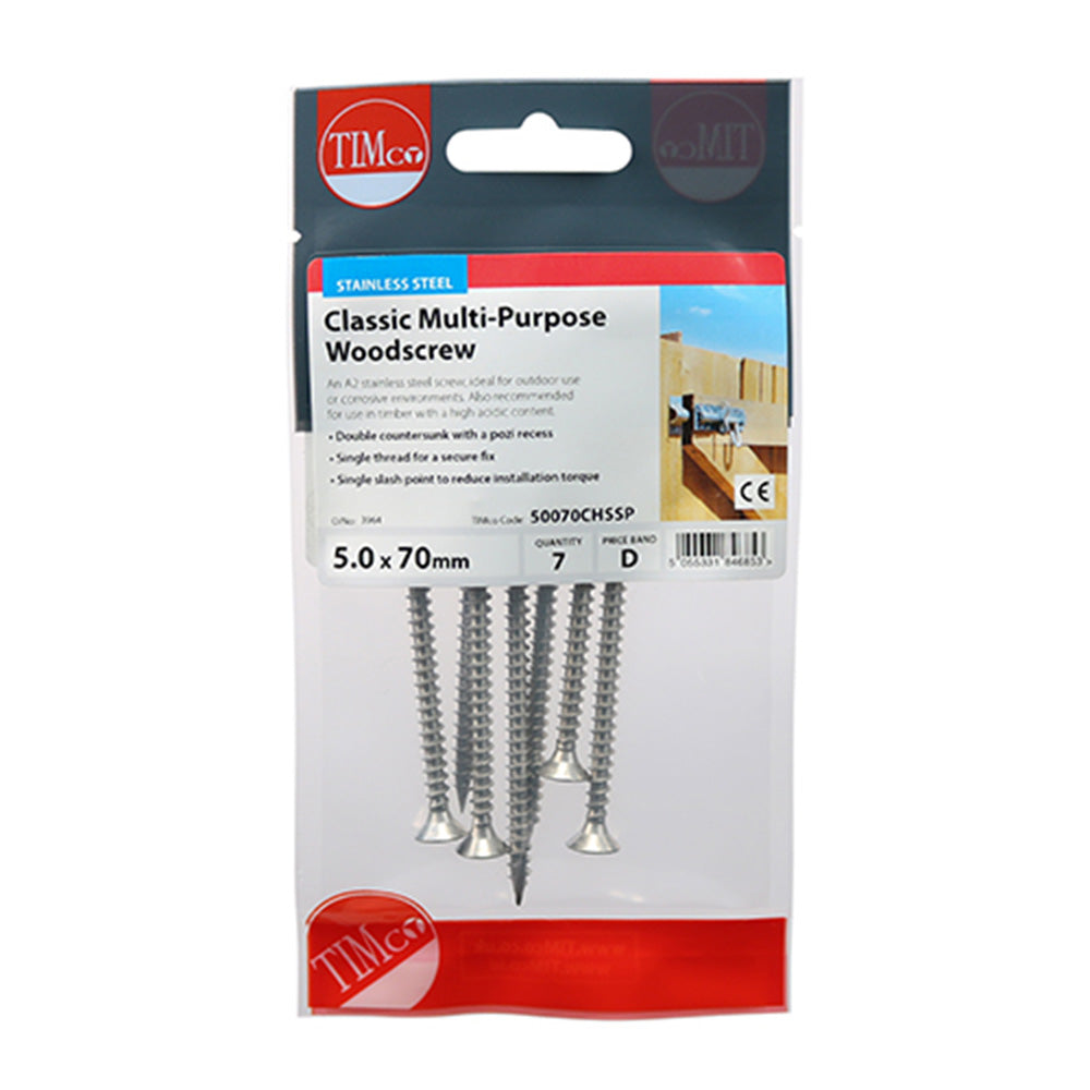 Classic Multi-Purpose Screws - PZ - Double Countersunk - Stainless Steel Main Image