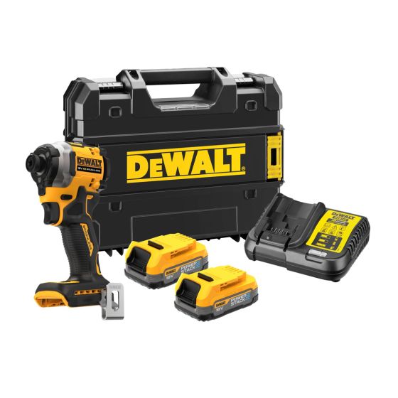 DeWalt DCF850E2T-GB 18v XR Brushless Impact Driver Inc 2x Powerstack Batts Main Image