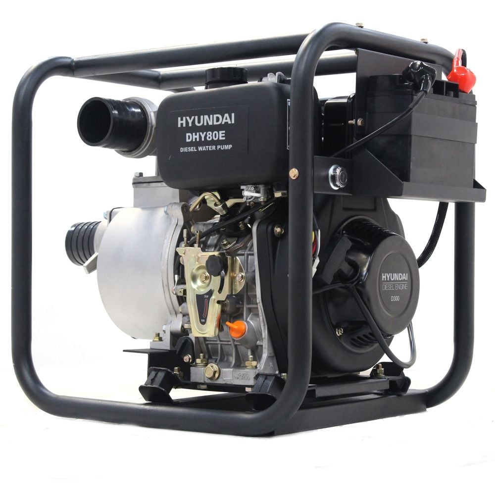 Hyundai 80mm 3  Electric Start Diesel Water Pump - DHY80E Main Image