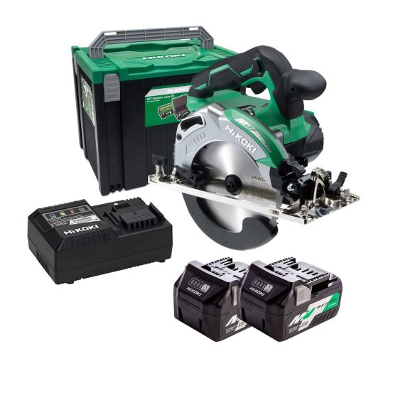 HiKOKI C3606DA/JRZ 36v Cordless Brushless 165mm Circular Saw Inc 2x 2.5Ah Batts In Carry Case Main Image