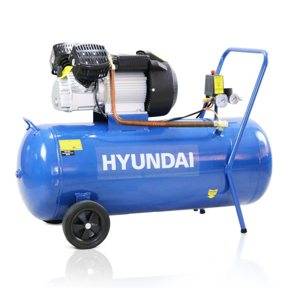 Hyundai 100 Litre Air Compressor, 14CFM-116psi, Silenced, V Twin, Direct Drive 3hp - HY30100V Main Image