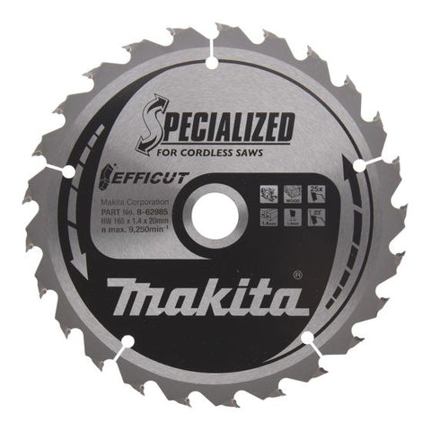 Makita B-62985 Specialized 165mm x 20mm x 25T Efficut Circular Saw Blade Main Image