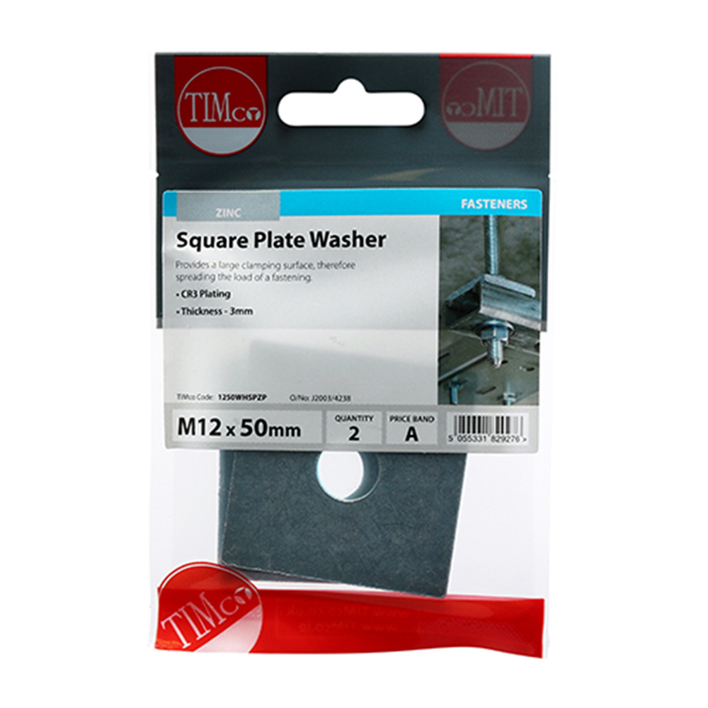 Square Plate Washer - Zinc