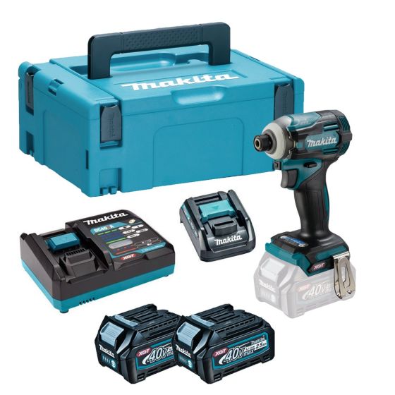 Makita TD001GD209 40v Max XGT 4-Speed Brushless Impact Driver Inc 2x 2.5Ah Batteries Main Image